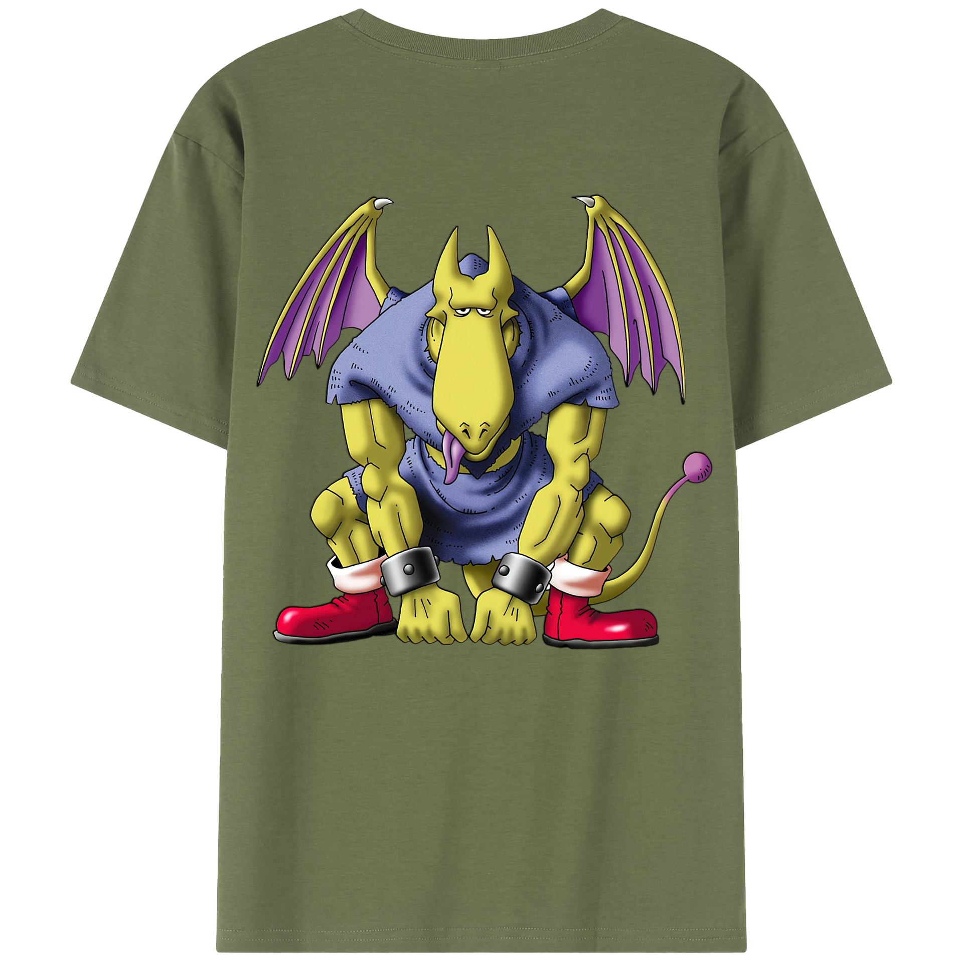 （画像用） ドラゴンクエスト Doragon Kuesuto Dragon Quest 綿100％半袖Tシャツ（背面プリント）